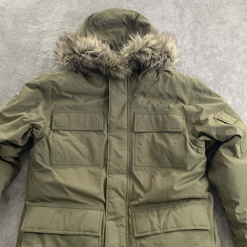 Carhartt Kalkaska Down Snorkel Parka Mens Medium Quilt Lined Army Green Gorpcore - Picture 4 of 13